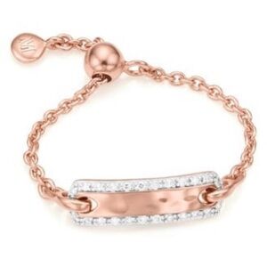 Monica Vinader Havana Diamond Adjustable Friendship Ring Rose Gold worn once